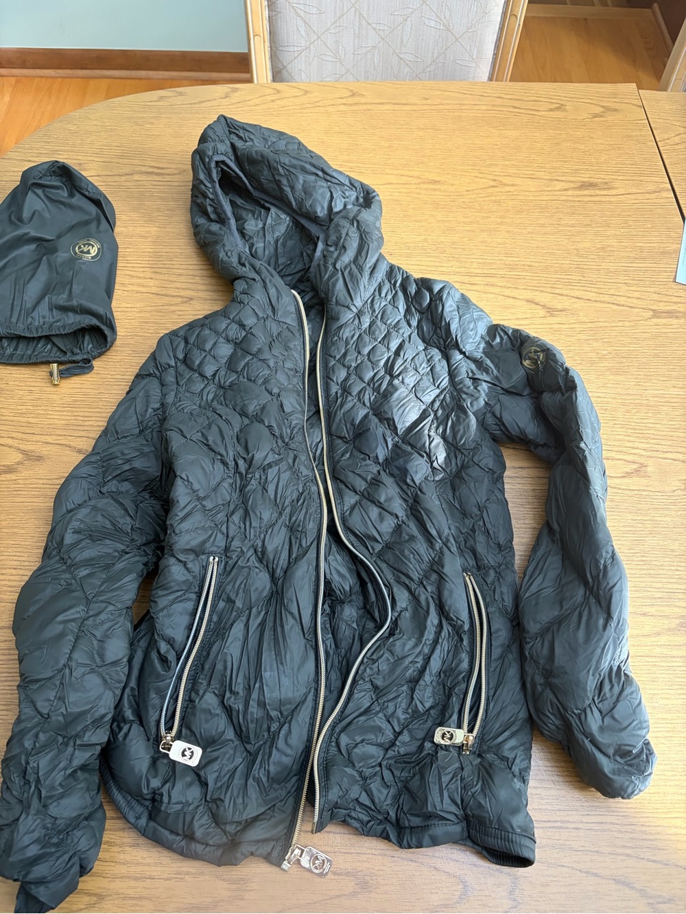 MICHAEL Michael Kors Black Quilted Hooded Puffer Jacket